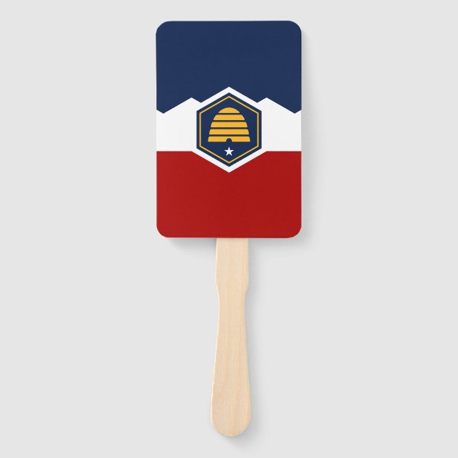 Patriotic set of hand fans with flag of Utah (Front)