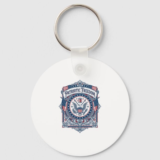 Patriotic Sewing Circle Vector Graphic Tee Keychain (Front)