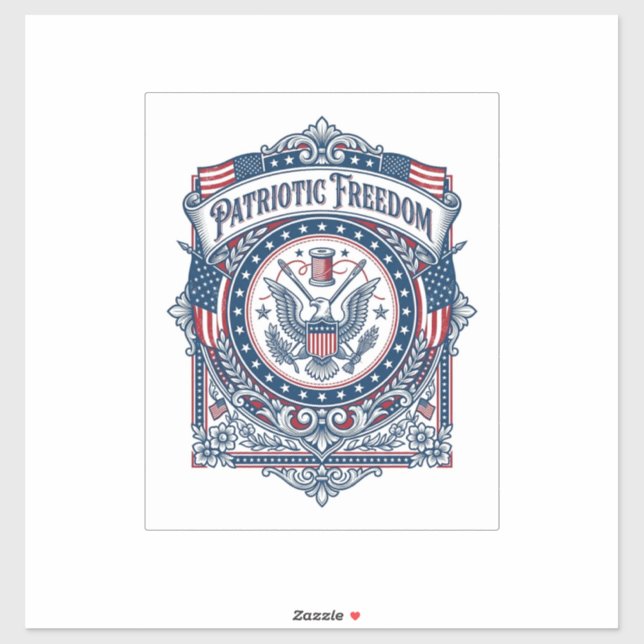 Patriotic Sewing Circle Vector Graphic Tee Sticker (Sheet)
