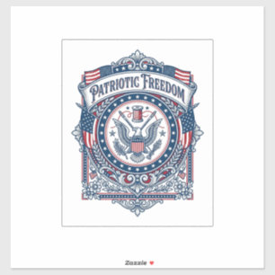 Patriotic Sewing Circle Vector Graphic Tee Sticker