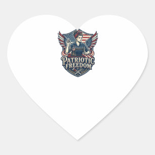 Patriotic Sewing Mom Vector Graphic Tee_1 Heart Sticker