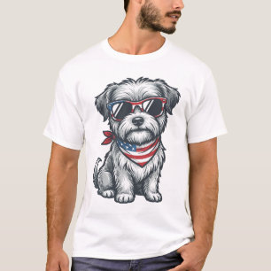 Patriotic Shaggy Dog Vintage Engraving Tank Top_1