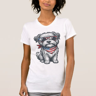 Patriotic Shaggy Dog Vintage Engraving Tank Top_1