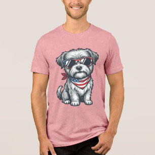 Patriotic Shaggy Dog Vintage Engraving Tank Top_1
