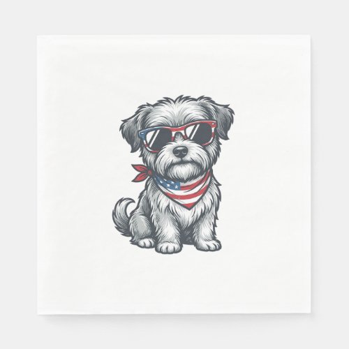 Patriotic Shaggy Dog Vintage Engraving Tank Top_1 Napkins