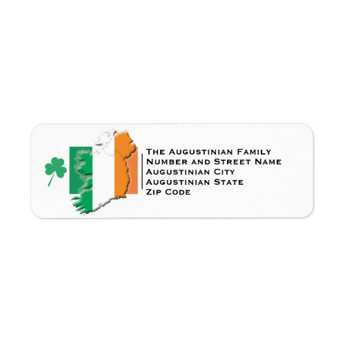 Patriotic  Shamrock  FLAG OF IRELAND Label