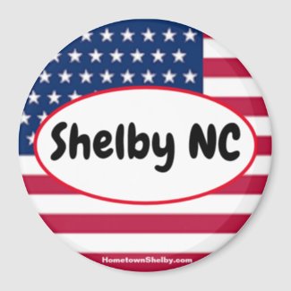 Patriotic Shelby NC Refrigerator Magnet