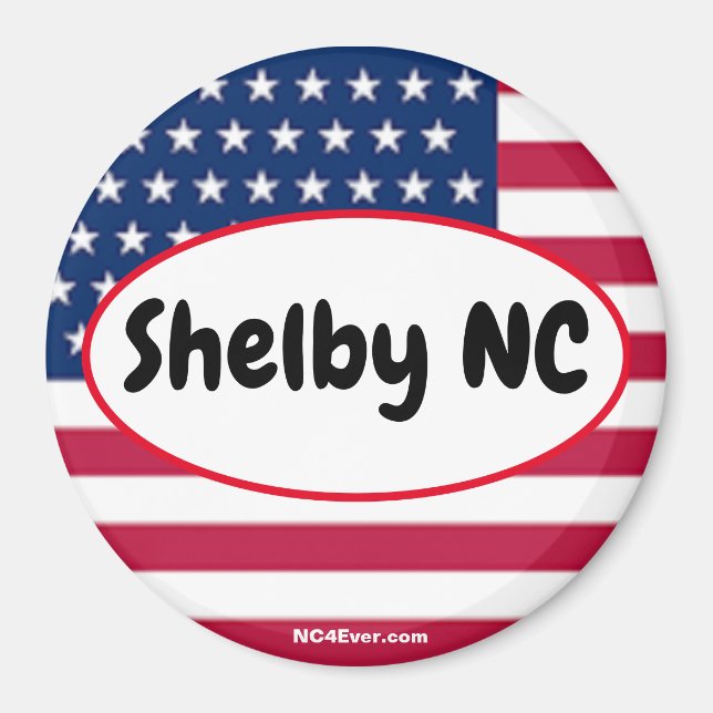 Patriotic Shelby NC Refrigerator Magnet (Front)