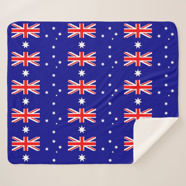 Patriotic Sherpa Blanket with Australia flag (Front (Horizontal))