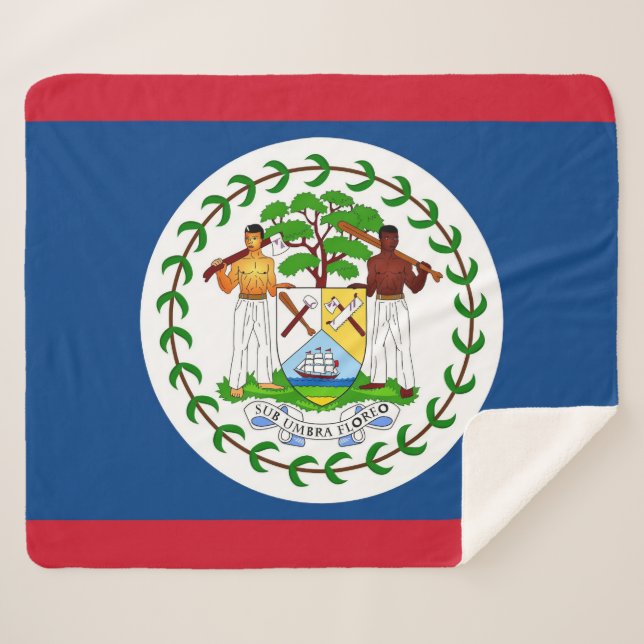 Patriotic Sherpa Blanket with Belize flag (Front (Horizontal))