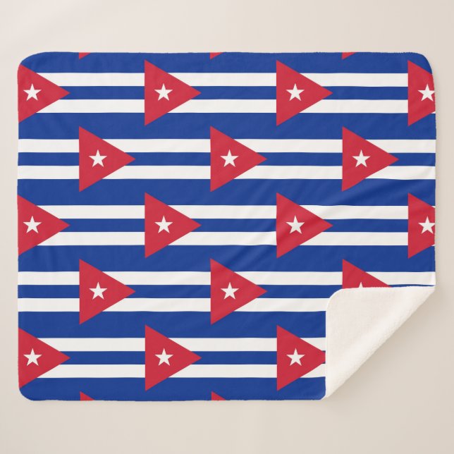 Patriotic Sherpa Blanket with Cuba flag (Front (Horizontal))