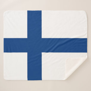 Patriotic Sherpa Blanket with Finland flag