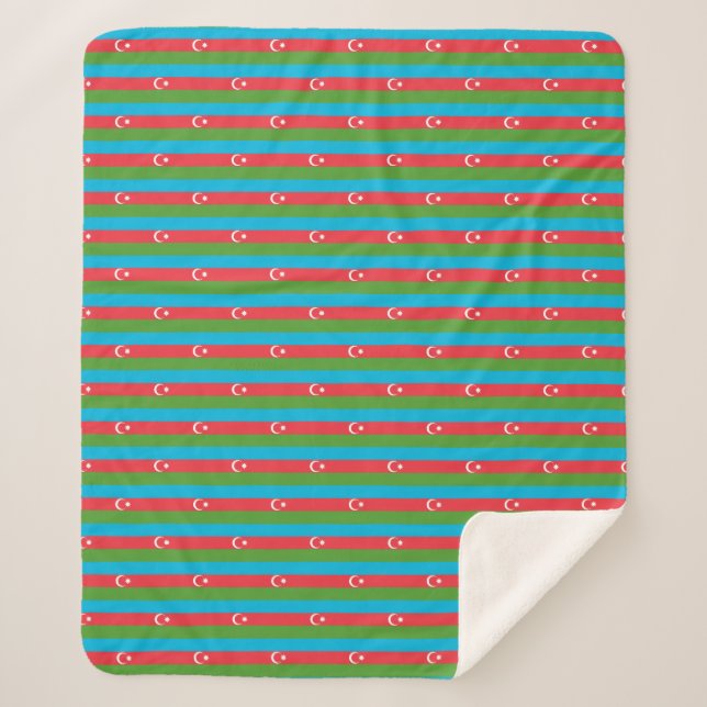 Patriotic Sherpa Blanket with flag of Azerbaijan (Front)