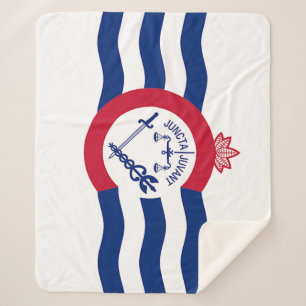 Patriotic Sherpa Blanket with flag of Cincinnati