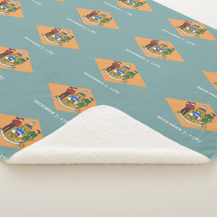 Patriotic Sherpa Blanket with flag of Delaware