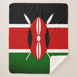 Patriotic Sherpa Blanket with flag of Kenya