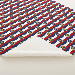 Patriotic Sherpa Blanket with flag of Utah, USA