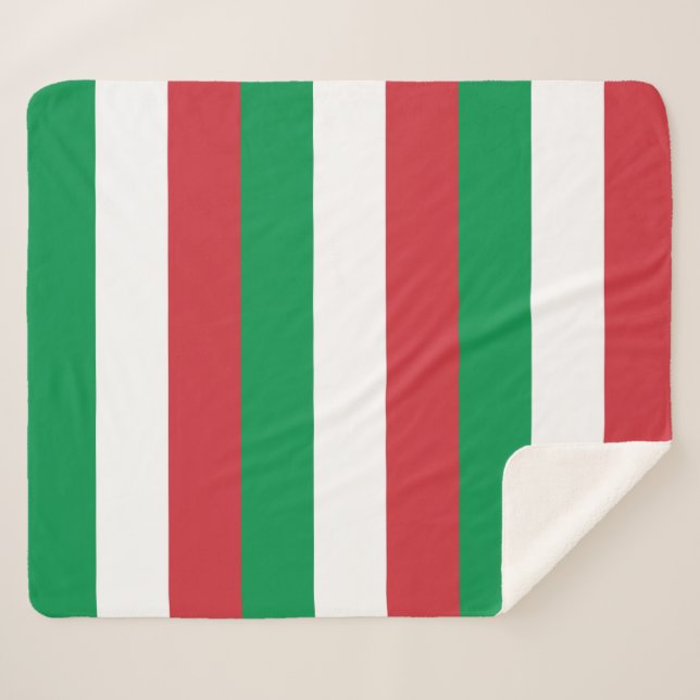 Patriotic Sherpa Blanket with Italy flag (Front (Horizontal))