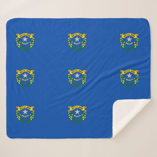 Patriotic Sherpa Blanket with Nevada flag (Front (Horizontal))