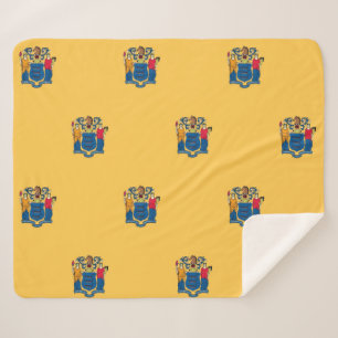Patriotic Sherpa Blanket with New Jersey flag