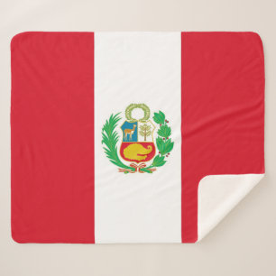 Patriotic Sherpa Blanket with Peru flag