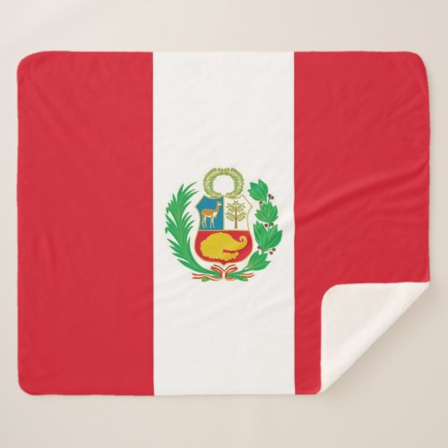 Patriotic Sherpa Blanket with Peru flag