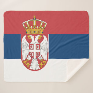 Patriotic Sherpa Blanket with Serbia flag
