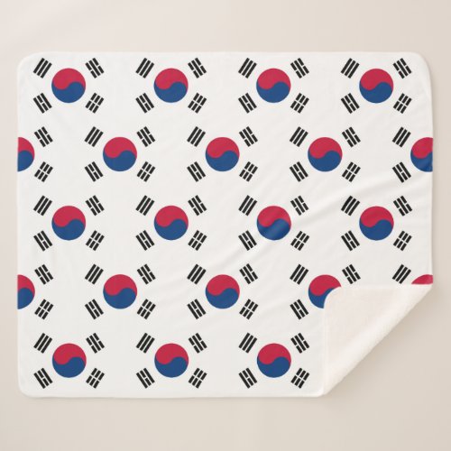 Patriotic Sherpa Blanket with South Korea flag