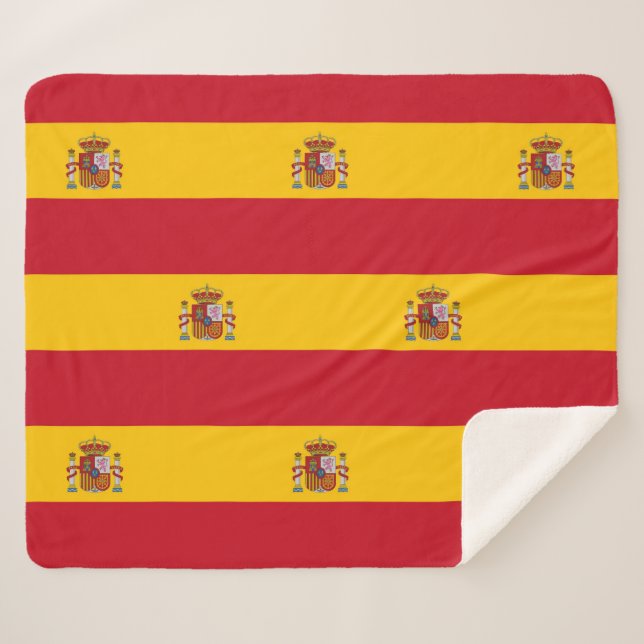 Patriotic Sherpa Blanket with Spain flag (Front (Horizontal))