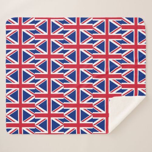 Patriotic Sherpa Blanket with United Kingdom flag