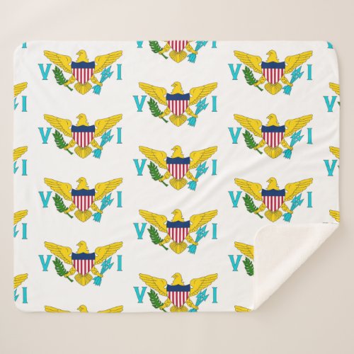 Patriotic Sherpa Blanket with Virgin Islands flag