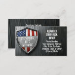 Patriotic Shield American Flag Car Auto Mechanic Business Card