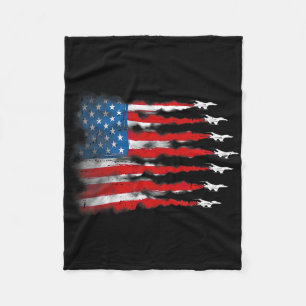 Patriotic Shirts Men Jet Red White Blue Usa Flag 4 Fleece Blanket