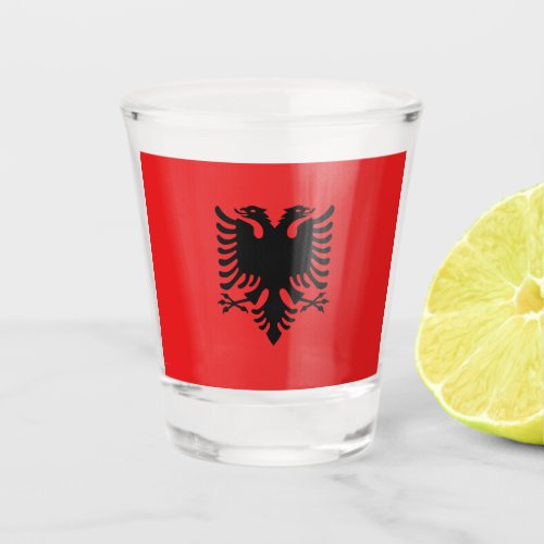 Patriotic shot glass with flag of Albania