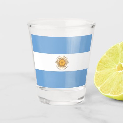 Patriotic shot glass with flag of Argentina