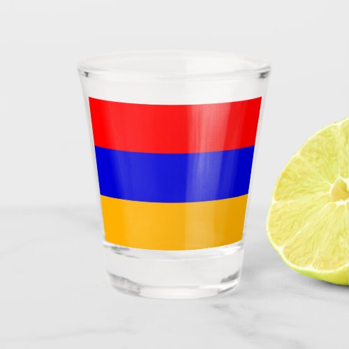 Patriotic shot glass with flag of Armenia