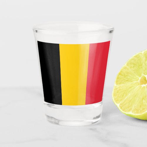 Patriotic shot glass with flag of Belgium
