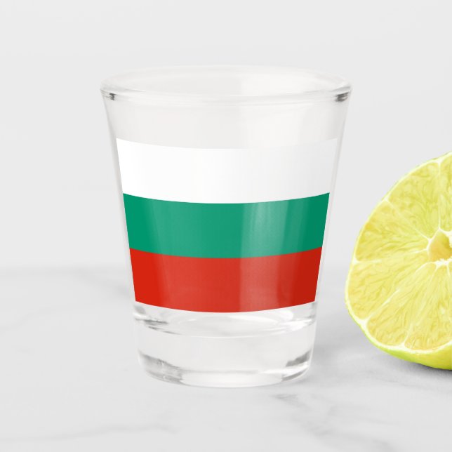 Patriotic shot glass with flag of Bulgaria (Front)