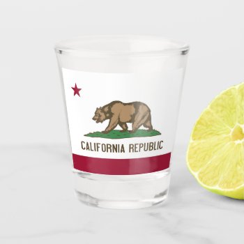 Patriotic Shot Glass With Flag Of California  Usa by AllFlags at Zazzle