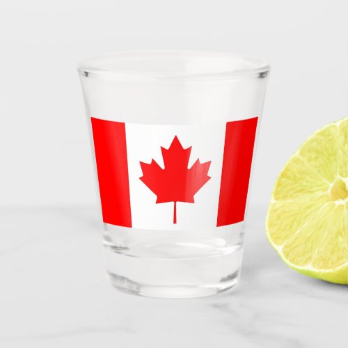 Patriotic shot glass with flag of Canada