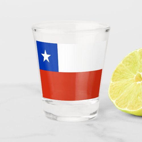 Patriotic shot glass with flag of Chile