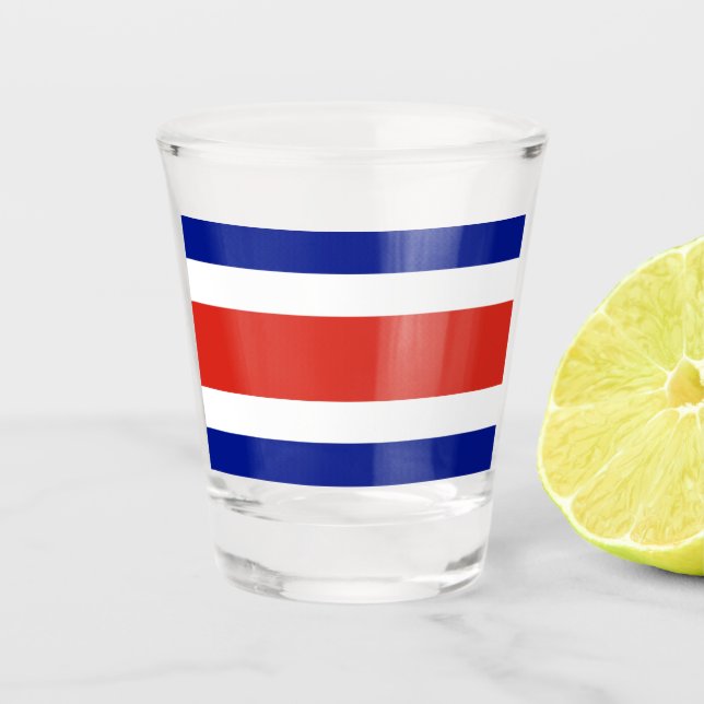 Patriotic shot glass with flag of Costa Rica (Front)