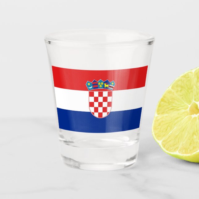 Patriotic shot glass with flag of Croatia (Front)