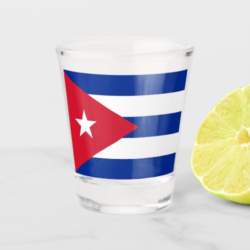 Patriotic shot glass with flag of Cuba