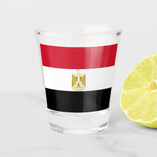 Patriotic shot glass with flag of Egypt