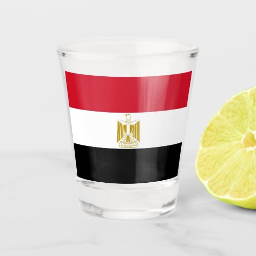 Patriotic shot glass with flag of Egypt