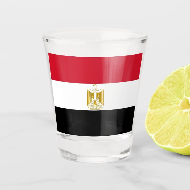Patriotic shot glass with flag of Egypt (Front)