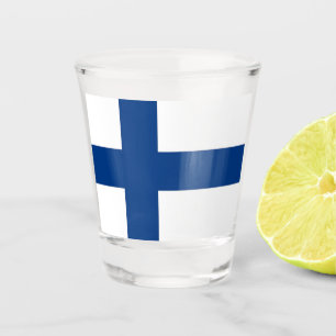 Patriotic shot glass with flag of Finland