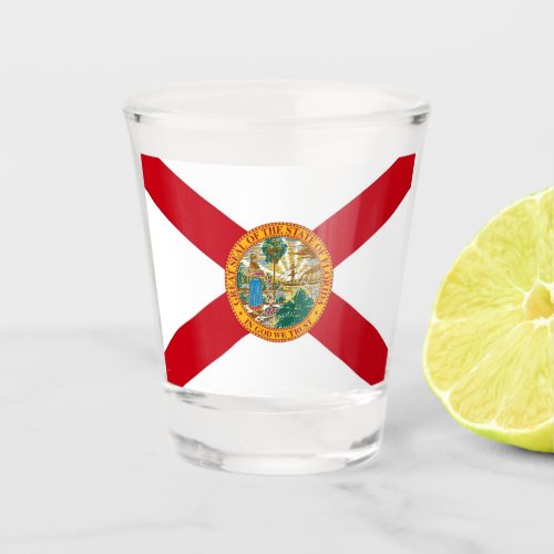 Patriotic shot glass with flag of Florida