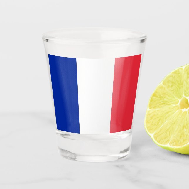 Patriotic shot glass with flag of France (Front)